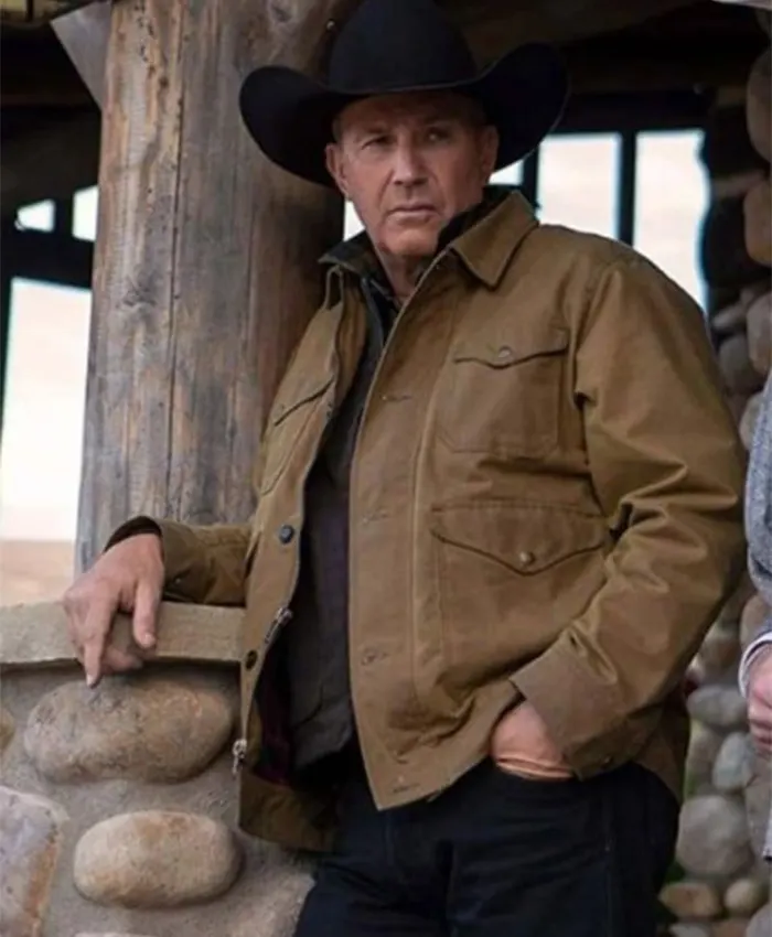 Kevin Costner Tv Series Yellowstone S05 John Dutton Brown Jacket For Sale