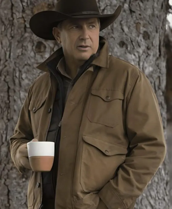 Kevin Costner Tv Series Yellowstone S05 John Dutton Brown Jacket