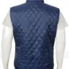 Kevin Costner Yellowstone John Dutton Diamond Quilted Blue Vest