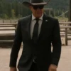 Kevin Costner Yellowstone John Dutton Season 5 All Black Blazer Coat For Sale