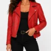 Poppy Banks TV-Series Single Parents S01 2026 Kimrie Lewis Red Biker Jacket