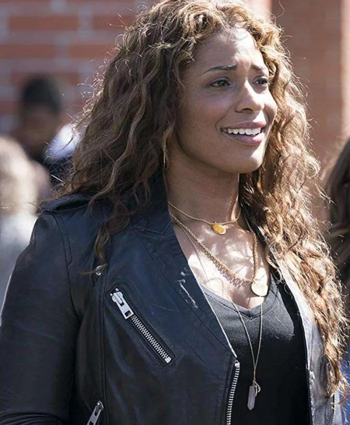 Kimrie Lewis Single parents Black Leather Jacket