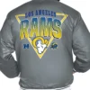 NFL Team Los Angeles Rams Starter Full-Snap Grey Satin Varsity Jacket