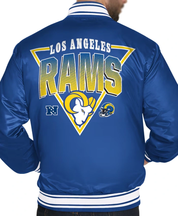 NFL Team Los Angeles Rams Starter Full-Snap Royal Satin Varsity Jacket