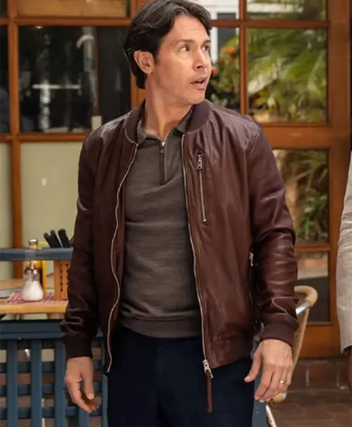 La Brea S03 Jon Seda Bomber Leather Jacket