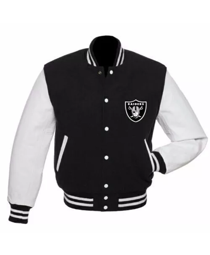 Las Vegas Raiders Leather Letterman Varsity Jacket