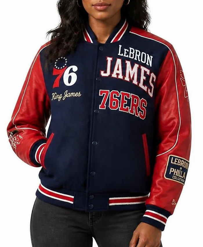 LeBron James 76ers 2026 Varsity Jacket Womens