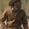 Lee Dutton TV Series Yellowstone Dave Annable Cotton Brown Trucker Jacket