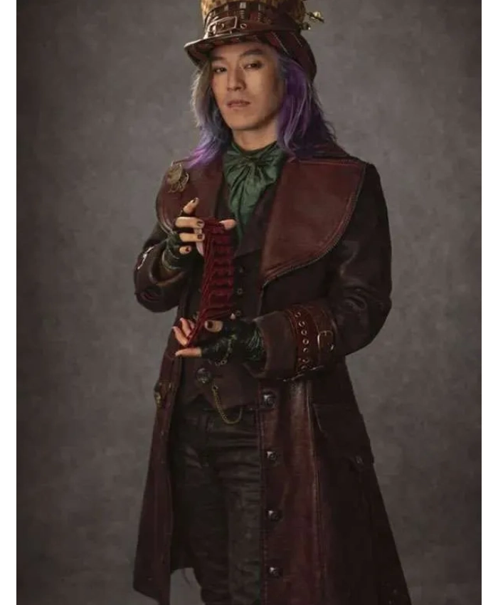 Leonardo Nam Descendants Wicked Wonderland Maroon Leather Coat