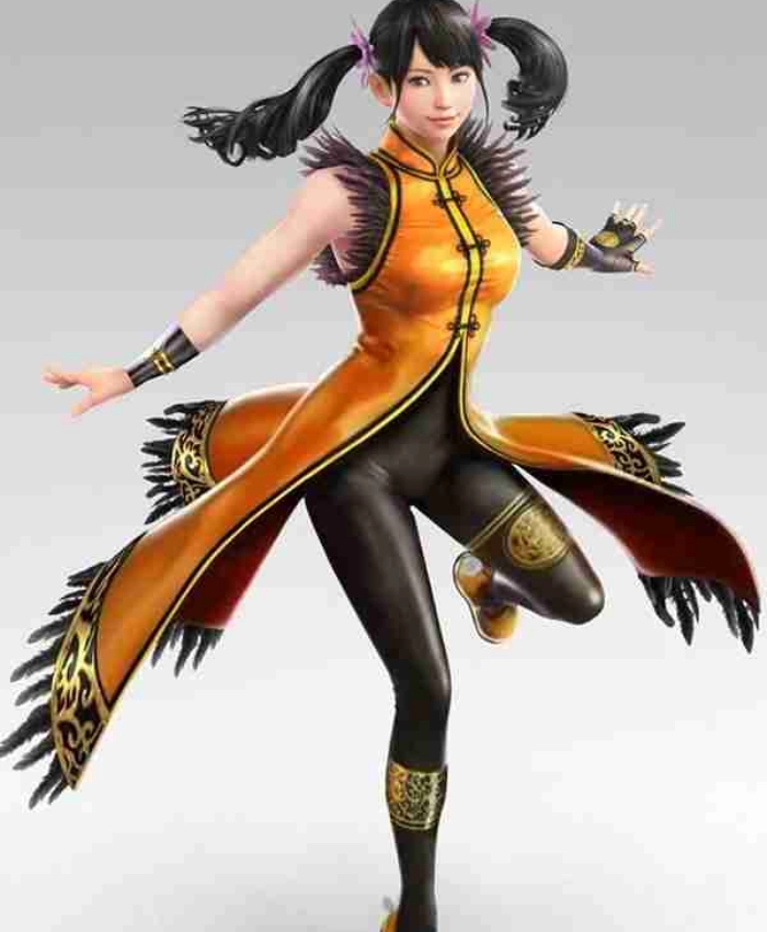 Ling Xiaoyu Tekken 7 Video Game Yellow Fur Tail Coat