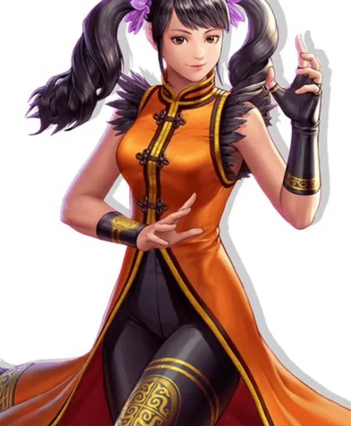 Ling Xiaoyu Tekken 7 Video Game Yellow Fur Trench Coat