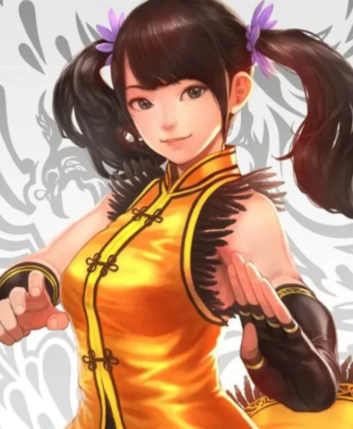 Ling Xiaoyu Tekken 7 Video Game Yellow Fur Trench Tail Coat