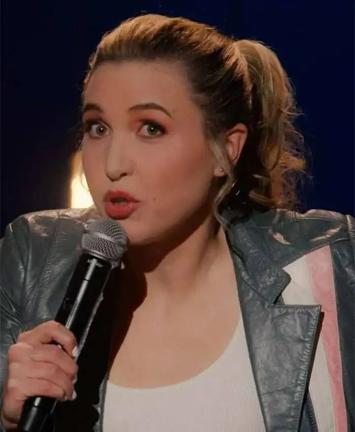 Look At You Taylor Tomlinson Grey Leather Jacket