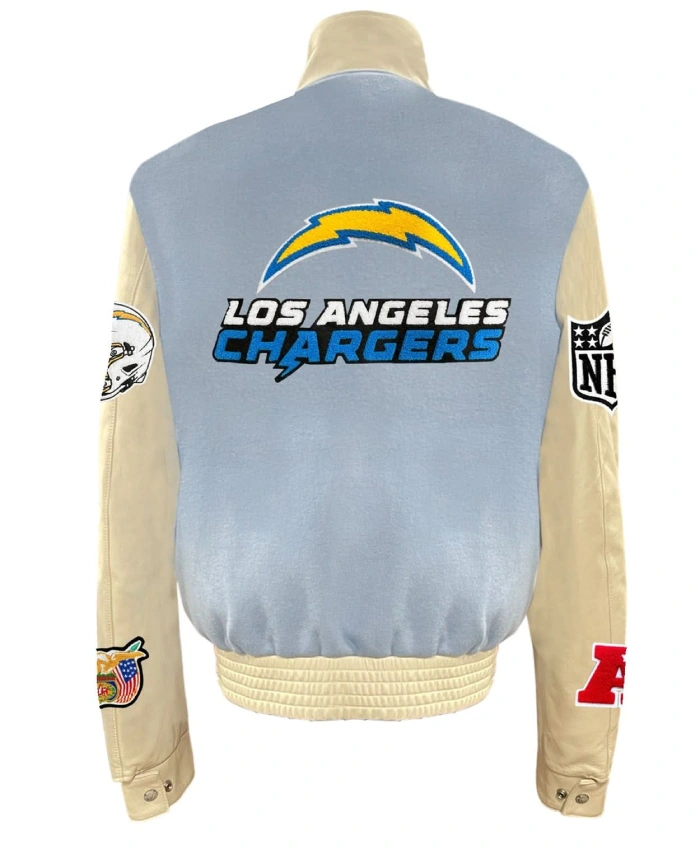 Los Angeles Chargers Wool and Leather Baby Blue Jacket