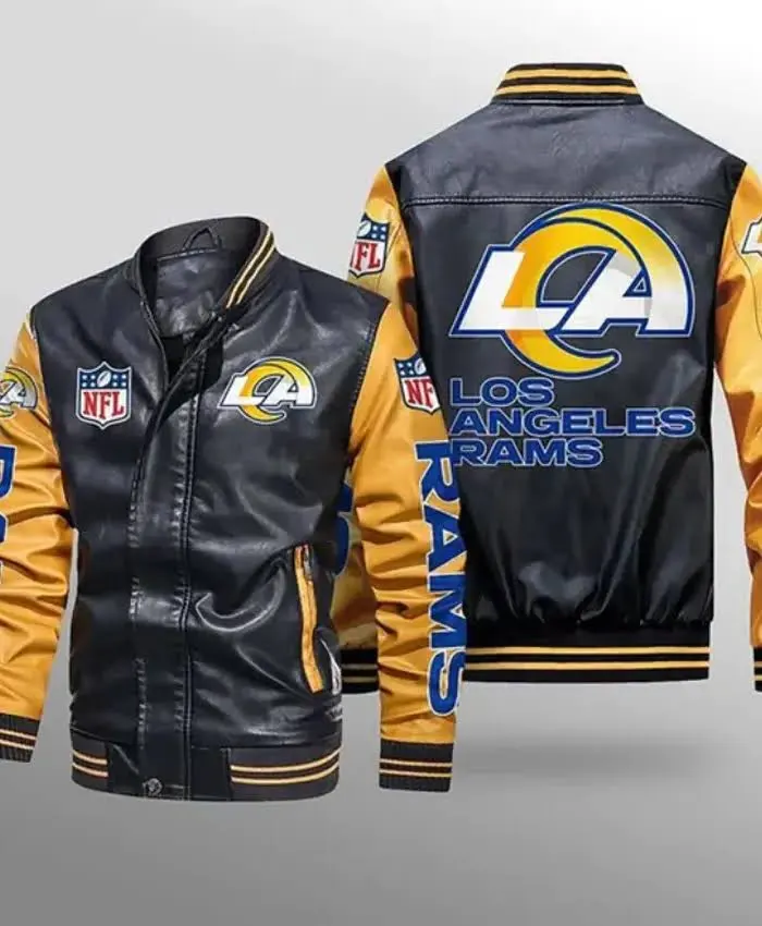 Los Angeles Rams Black Leather Jacket