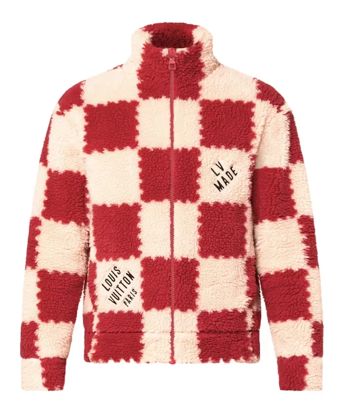 Louis Vuitton x Nigo Jacquard Damier Red Fleece Blouson