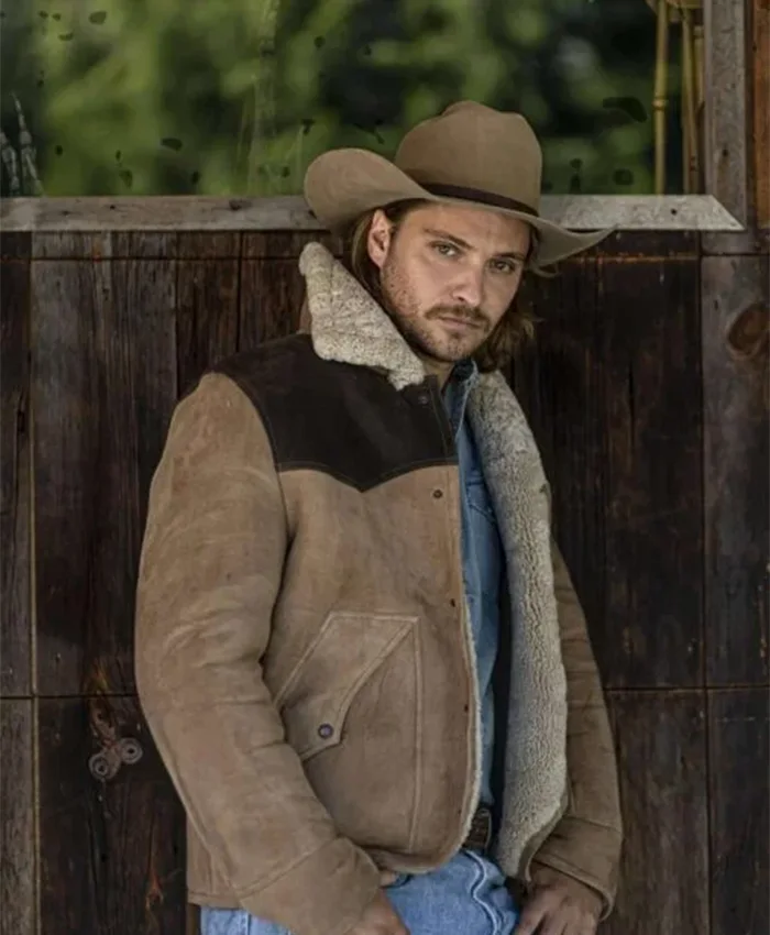 Luke Grimes Yellowstone S05 Brown Suede Leather Jacket
