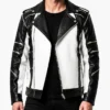 MJ Thriller Black and White Leather Jacket Mens