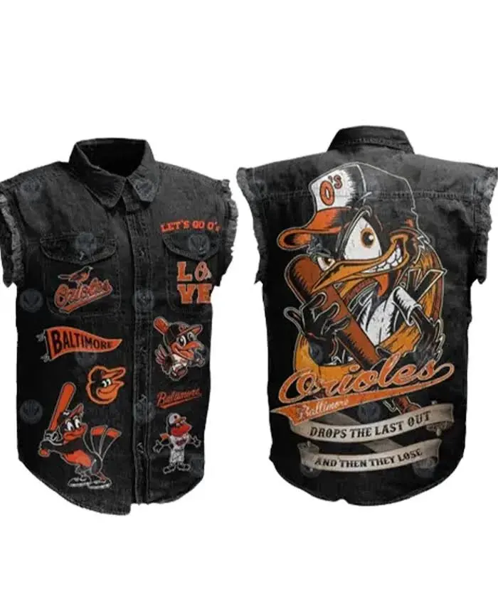 MLB Baltimore Orioles Denim Vest - Image 2