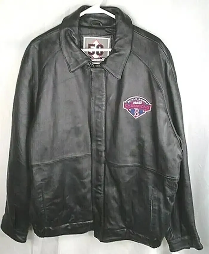 MLB Boston Red Sox World Series Black Leather Jacket