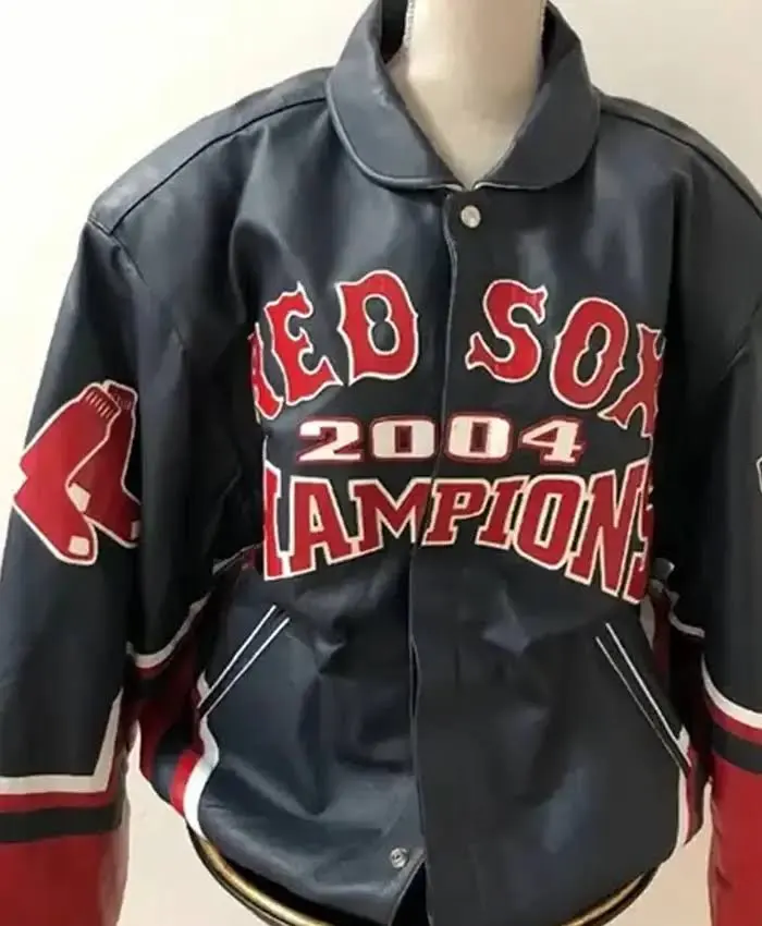 MLB Boston Red Sox World Series Black Leather Jacket - Image 2