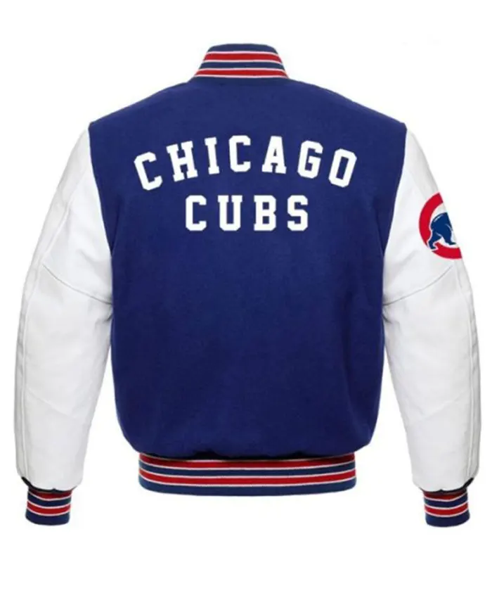 Chicago Cubs Blue And White Letterman Varsity Jacket - Image 2