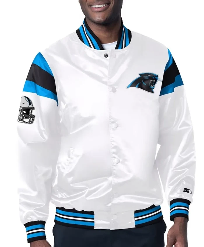 Mac Carolina Panthers White Pullover Jacket