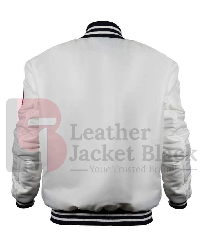 MLB New York Yankees 90s White Varsity Jacket - Image 5