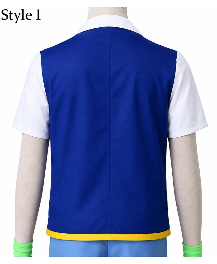 Manga Series Pokemon Ash Ketchum White and Blue Cotton Jacket On Sale