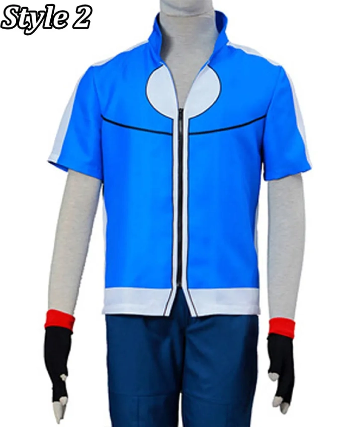 Manga Series Pokemon Ash Ketchum White and Blue Cotton Jacket