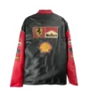 Marlboro Ferrari Erect Collar Vintage 90s Leather Jacket For Men And Women