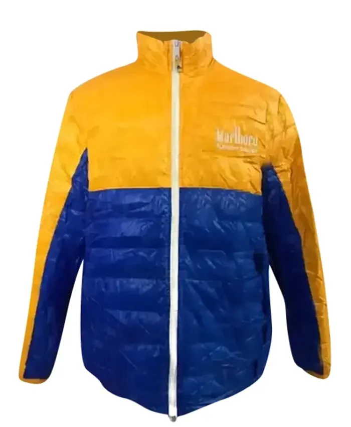 Marlboro Fusion Blast Yellow And Blue Full Zip Puffer Jacket For Sale
