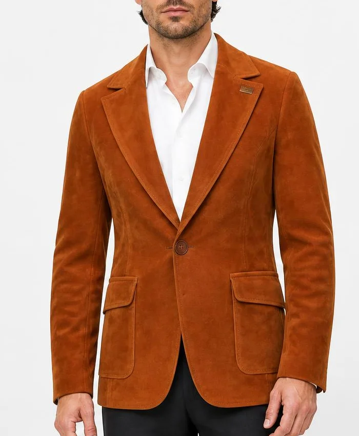 Marshals 2026 Belle Skinner Tan Suede Blazer Mens