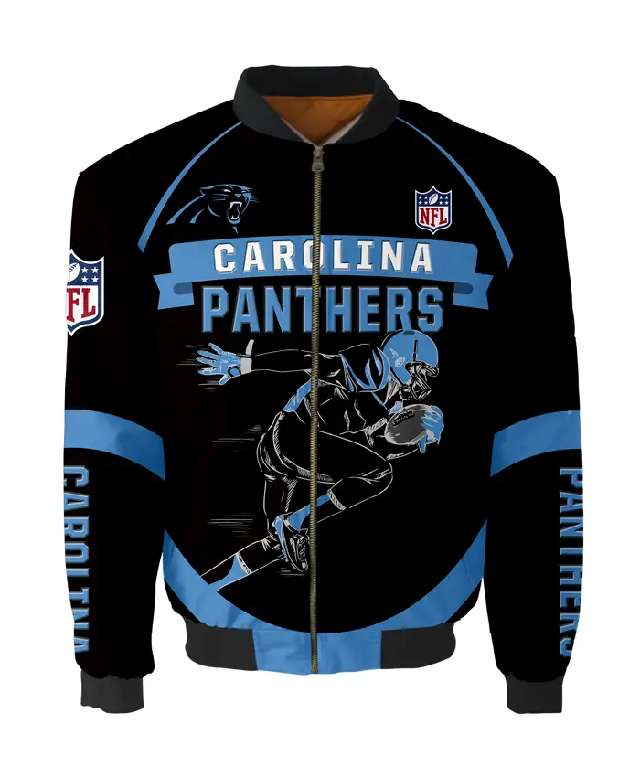 Marv Carolina Panthers Printed Full-Zip Bomber Jacket