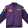 Marvel Comics 90s Full Snap Purple Varsity Jacket