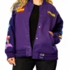 Marvel Comics Spider Man 90s Full Snap Purple Jacket