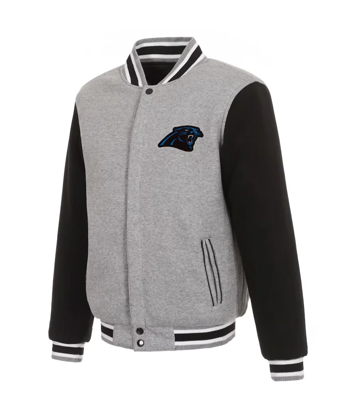 Maury Carolina Panthers Grey Bomber Jacket