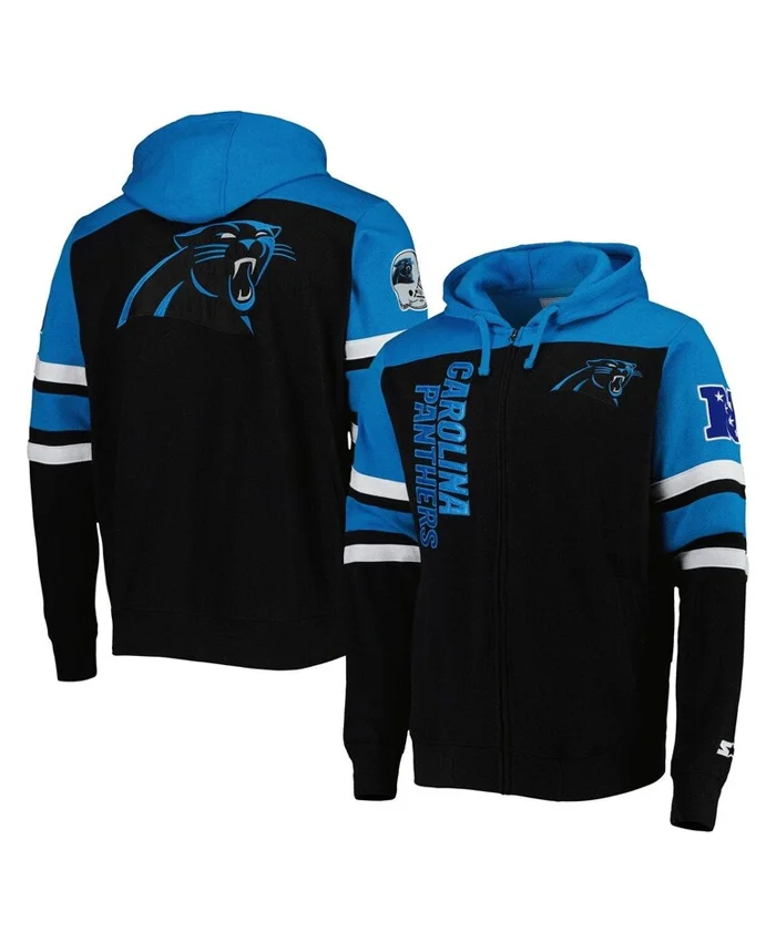 Max Carolina Panthers Black Jacket With Removable Hood