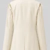 The Cheap Seats S06 Melanie Bracewell Deconstructed White Blazer for Women