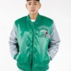 Men Nad Women Philadelphia Eagles Satin Jacket Front