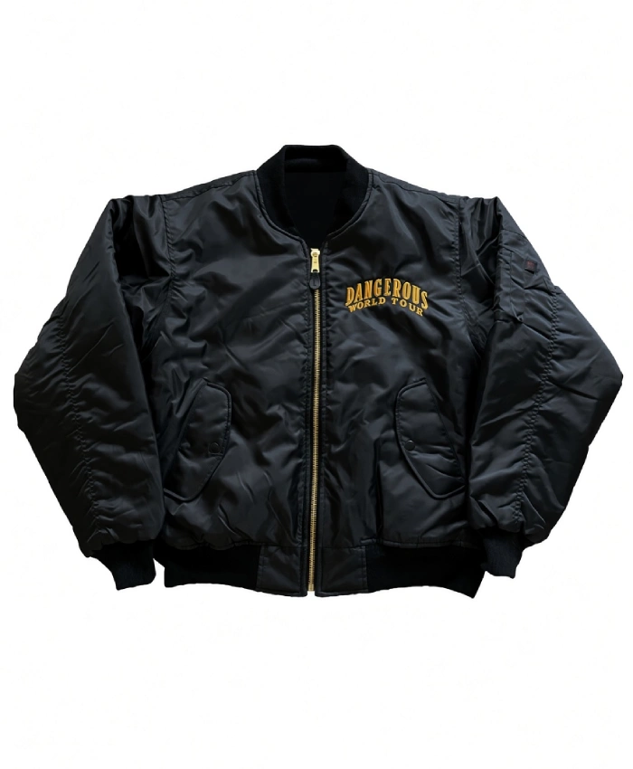 Michael Jackson Dangerous World Tour Black Bomber Jacket