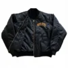 Michael Jackson Dangerous World Tour Black Satin Bomber Jacket
