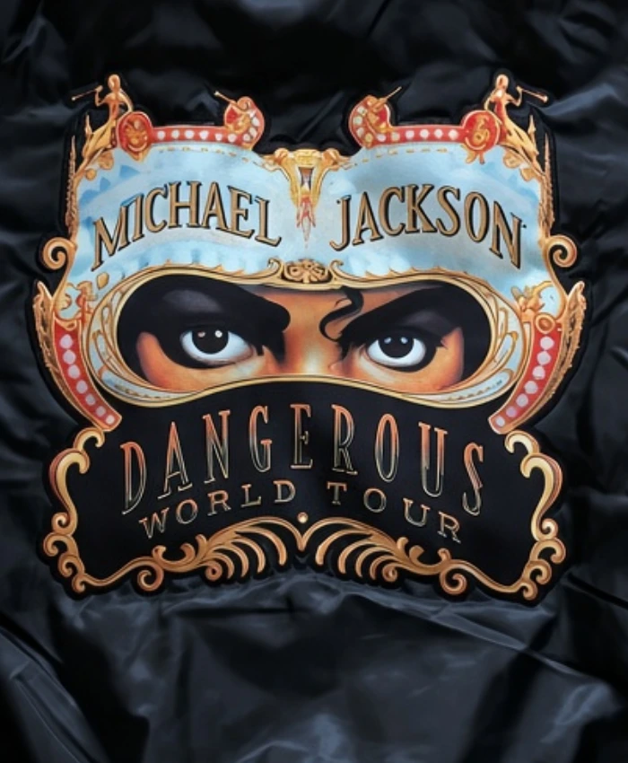 Michael Jackson Dangerous World Tour Black Satin Jacket