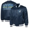 Minnesota Lynx Navy Satin Full Snap Varsity Jacket
