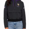 Minnesota Vikings 2026 Nike Black Sideline Logo Glory Anorak Half Zip Hooded Jacket