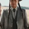Mo Brings Plenty Yellowstone Rainwater Driver Season 4 Grey Wool Blazer Coat