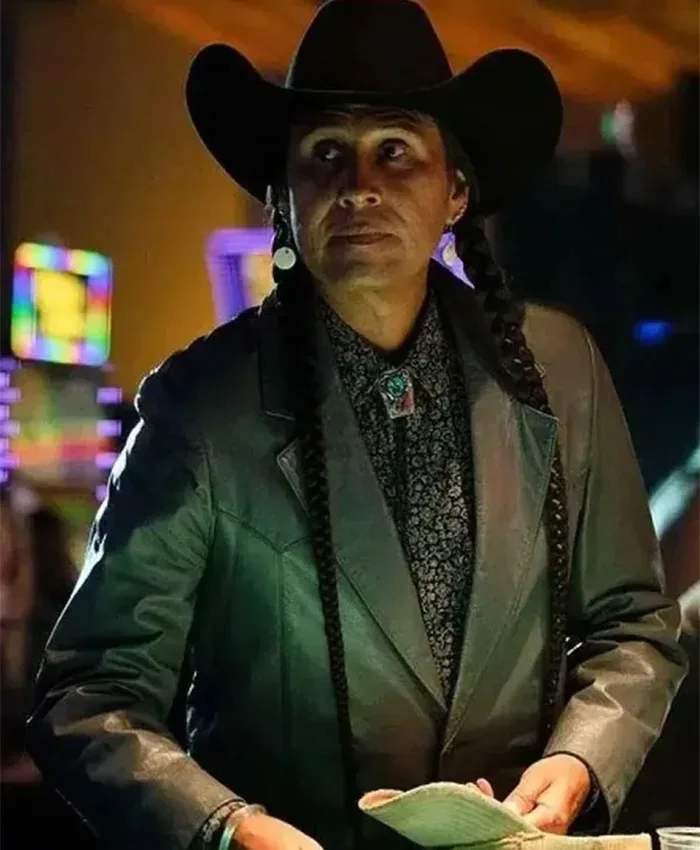 Mo Brings Plenty Yellowstone S04 Black Leather Blazer Coat
