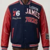 NBA Philadelphia 76ers LeBron James Navy Blue And Red Varsity Jacket