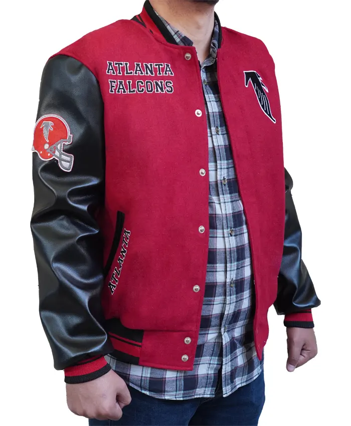 NFL Atlanta Falcons Red Varsity Jacket - Image 4