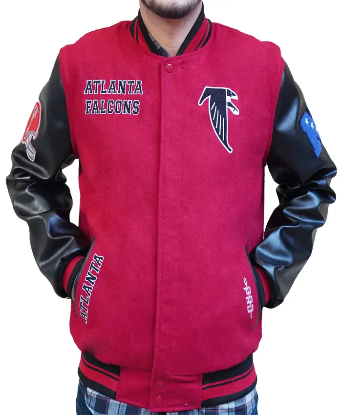 NFL Atlanta Falcons Red Varsity Jacket - Image 3